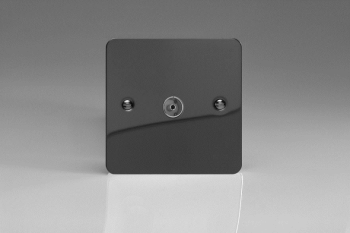 Varilight Ultraflat Iridium Black 1-Gang TV Socket, Co-Axial