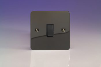 Varilight Ultraflat Iridium Black 1-Gang 10A Retractive Switch