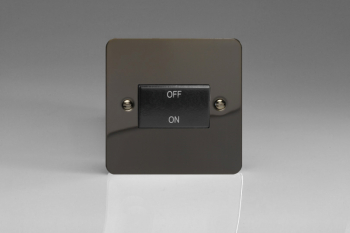 Varilight Ultraflat Iridium Black 10A Fan Isolating Switch (3 Pole)