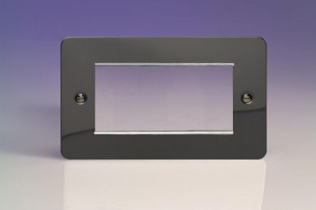 Varilight Ultraflat Iridum Black DataGrid Twin Plate (4 Grid Spaces)