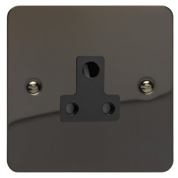 Varilight Ultra Flat Iridium Black 1-Gang 5A Round Pin Socket