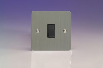 Varilight Ultraflat Brushed Steel 1-Gang 10A Retractive Switch
