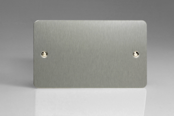 Varilight Ultraflat Brushed Steel Double Blank Plate