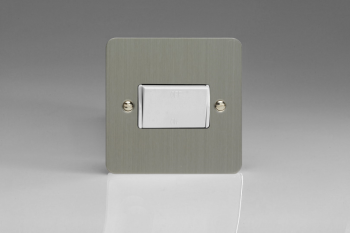 Varilight Ultraflat Brushed Steel 10A Fan Isolating Switch (3 Pole)
