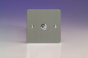 Varilight Ultraflat Brushed Steel 1-Gang 10A Intermediate Toggle Switch