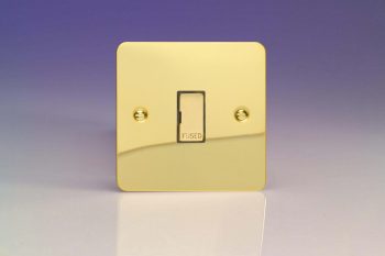 Varilight Ultraflat Polished Brass 13A Unswitched Fused Spur with Metal Inserts