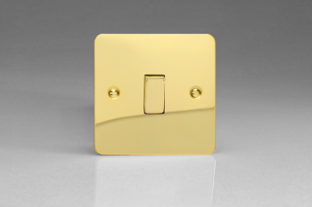 Varilight Ultraflat Polished Brass 1-Gang 10A Intermediate Rocker Switch