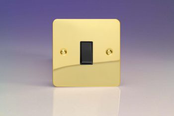 Varilight Ultraflat Polished Brass 1-Gang 10A Retractive Switch