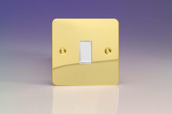 Varilight Ultraflat Polished Brass 1-Gang 10A Retractive Switch