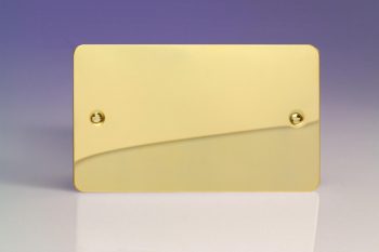 Varilight Ultraflat Polished Brass Double Blank Plate