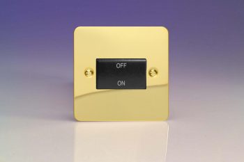 Varilight Ultraflat Polished Brass 10A Fan Isolating Switch (3 Pole)
