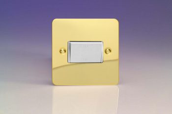 Varilight Ultraflat Polished Brass 10A Fan Isolating Switch (3 Pole)