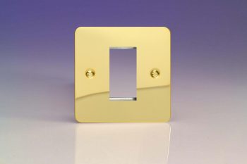 Varilight Ultraflat Polished Brass DataGrid Plate (1 Grid Space)