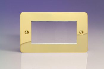 Varilight Ultraflat Polished Brass DataGrid Plate T/Plate (4 Grid Space)