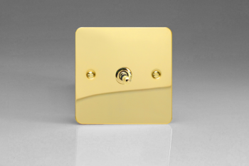 Varilight Ultraflat Polished Brass  1-Gang 10A Intermediate Toggle Switch