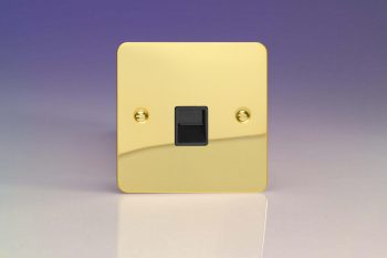 Varilight Ultraflat Polished Brass 1-Gang Telephone Master Socket