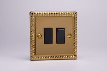 Varilight Classic Georgian Brass 13A Switched Fused Spur