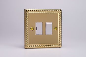 Varilight Classic Georgian Brass 13A Switched Fused Spur