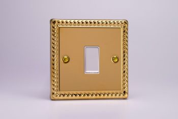 Varilight Classic Georgian Brass 1-Gang 10A Retractive Switch