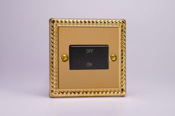 Varilight Classic Georgian Brass 10A Fan Isolating Switch (3 Pole)