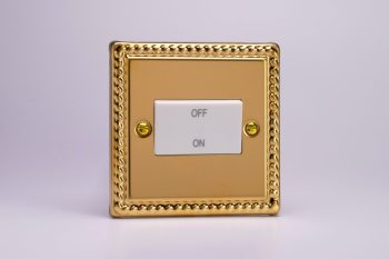 Varilight Classic Georgian Brass 10A Fan Isolating Switch (3 Pole)