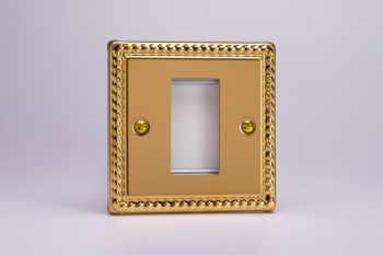 Varilight Georgian Brass DataGrid Plate (1 Grid Space) Faceplate