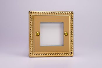 Varilight Georgian Brass DataGrid Plate (2 Grid Spaces) Faceplate