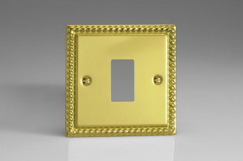 Varilight Classic Georgian Brass 1-Gang PowerGrid Plate including Yoke (Single Plate)