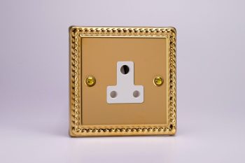 Varilight Classic Georgian Brass 1-Gang 5A Round Pin Socket
