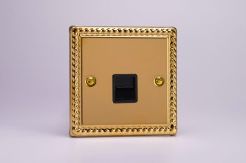 Varilight Classic Georgian Brass 1-Gang Telephone Master Socket