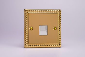 Varilight Classic Georgian Brass 1-Gang Telephone Master Socket