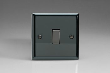 Varilight Classic Iridium Black 1-Gang 10A 1- or 2-Way Rocker Switch with Metal Rockers