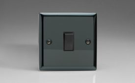 Varilight Classic Iridium Black 1-Gang 20A Double Pole Rocker Switch