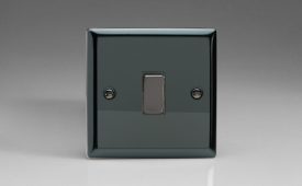 Varilight Classic Iridium Black 1-Gang 20A Double Pole Rocker Switch with Metal Rockers