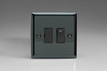 Varilight Classic Iridium Black 13A Switched Fused Spur + Neon