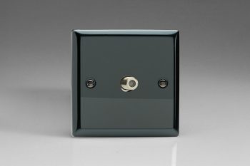Varilight Classic Iridium Black 1-Gang TV Socket, F-Type Satellite