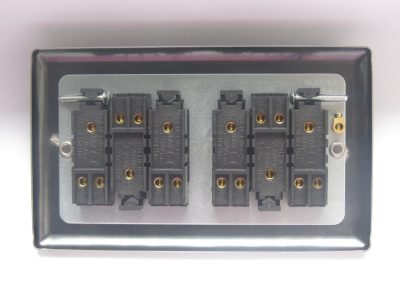 Varilight Classic Brushed Steel 6-Gang 10A 1- or 2-Way Rocker Switch (Twin Plate) with Metal Rockers - Image 2