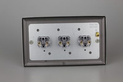 Varilight Classic Georgian Brass 3-Gang 6A 1-Way Push-to-Make Momentary Switch (Twin Plate) - Image 2