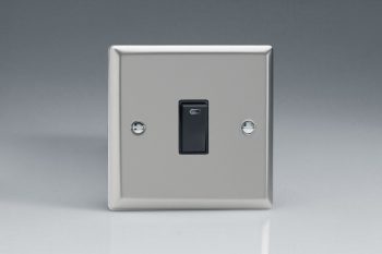 Varilight Classic Satin Chrome 1-Gang 20A Double Pole Rocker Switch + Neon Indicator Light