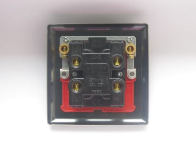 Varilight Lily Range Beryl Green 45A Cooker Switch (Single Plate, Red Rocker) - Image 2