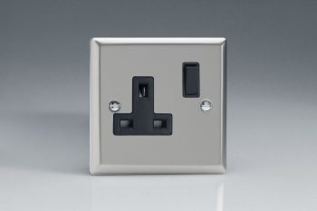 Varilight Classic Satin Chrome 1-Gang 13A Double Pole Switched Socket