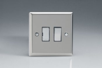 Varilight Classic Satin Chrome 13A Switched Fused Spur with Metal Inserts