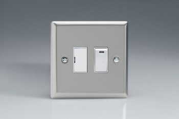 Varilight Classic Satin Chrome 13A Switched Fused Spur + Neon