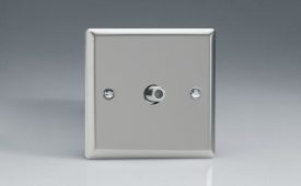 Varilight Classic Satin Chrome 1-Gang TV Socket, F-Type Satellite
