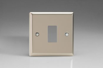 Varilight Classic Satin Chrome 1-Gang PowerGrid Plate including Yoke (Single Plate)