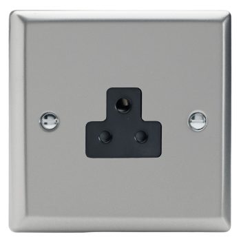 Varilight Classic Satin Chrome 1-Gang 2A Round Pin Socket
