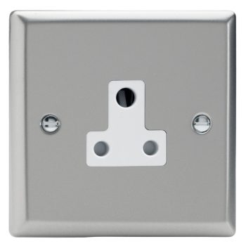 Varilight Classic Satin Chrome 1-Gang 5A Round Pin Socket