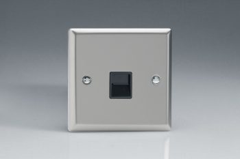 Varilight Classic Satin Chrome 1-Gang Telephone Master Socket