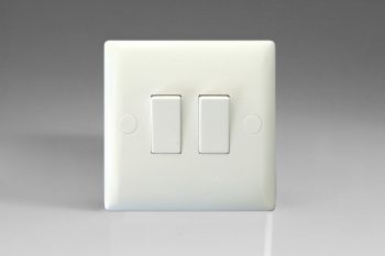 Varilight White Value 2-Gang 10A 1- or 2-way Rocker Switch