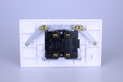 Varilight White Value 45A Cooker Switch + Neon (Vertical Twin Plate, Red Rocker) - Image 2